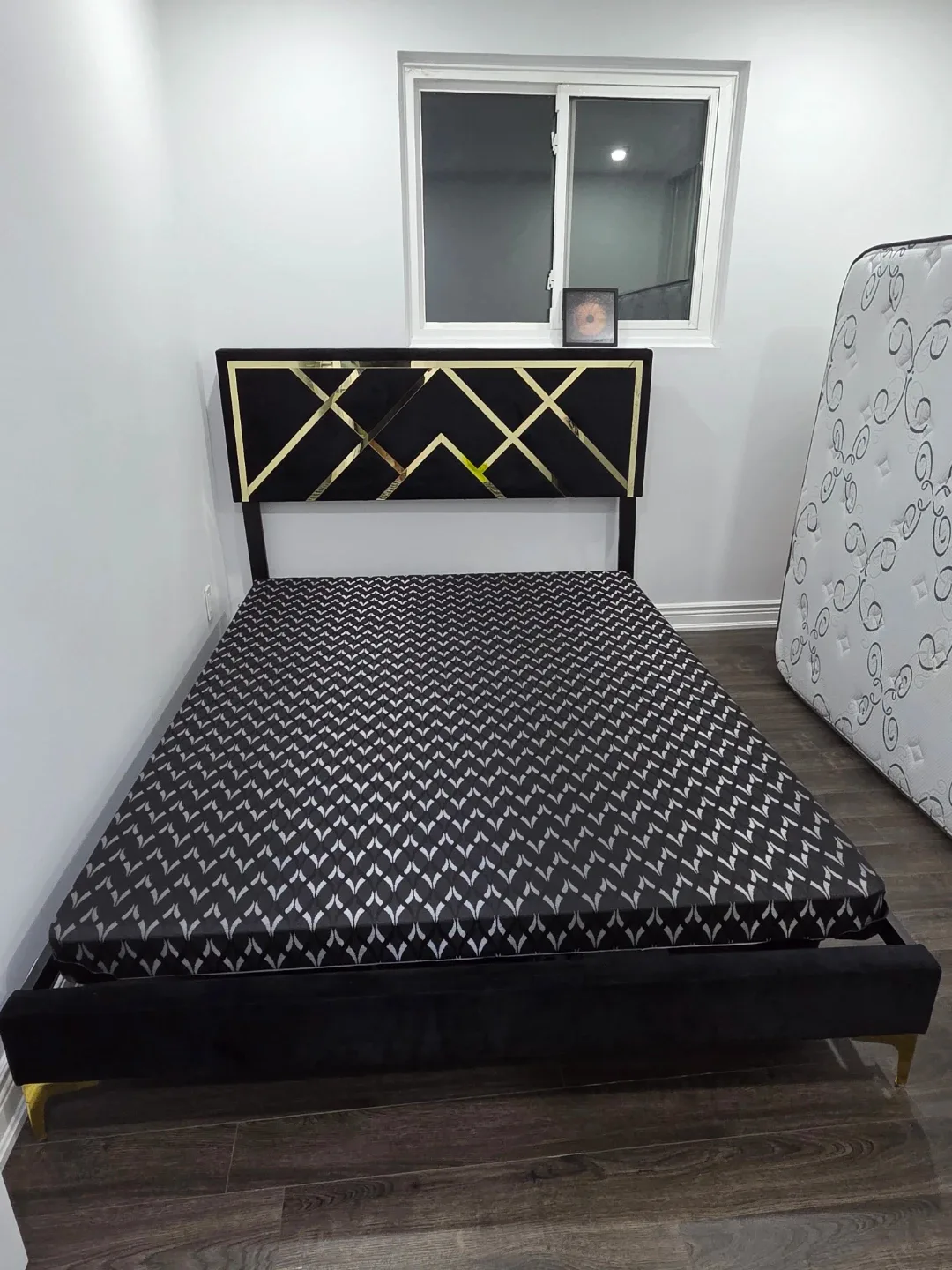 Black & Gold Bed Frame and Sleek bed box image indicator(2)