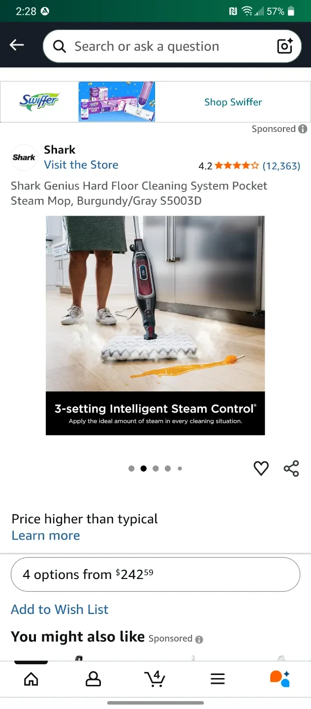 Shark Steam Mop image indicator(6)
