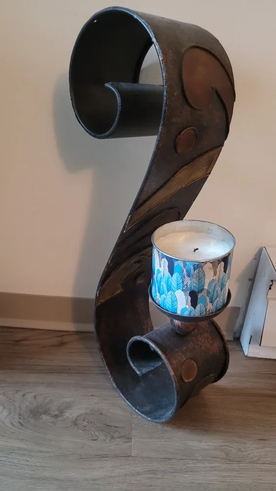 Metal Scroll Candle Holder