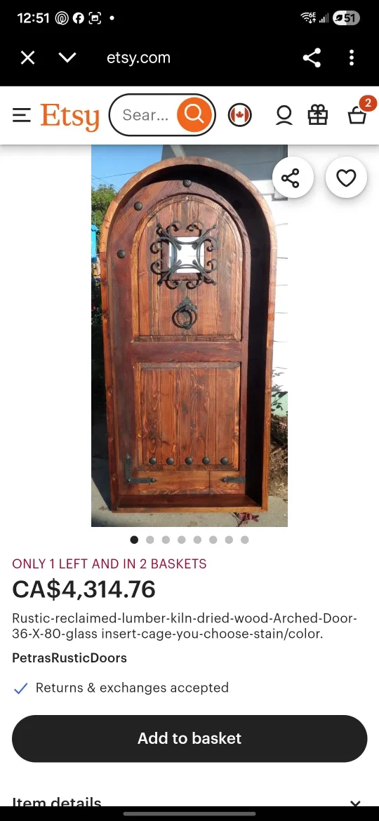 Rustic Arched Wood Door (30"x83") image indicator(4)