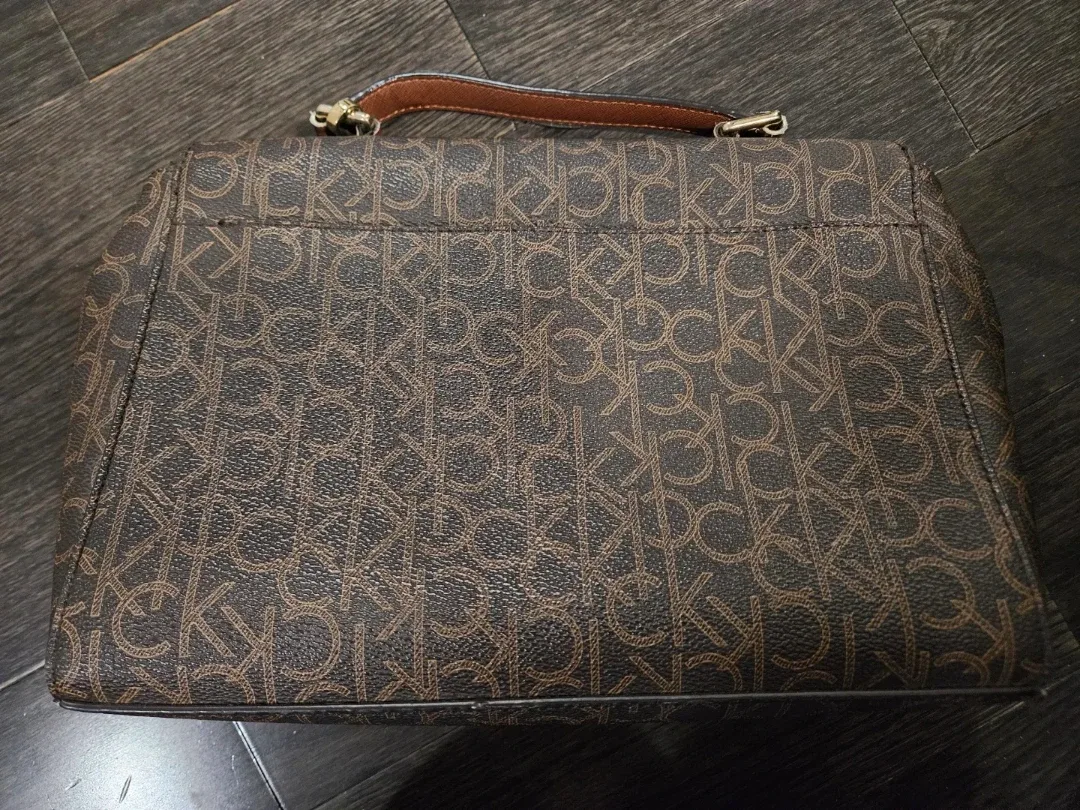 Calvin Klein Brown Patterned Satchel image indicator(4)