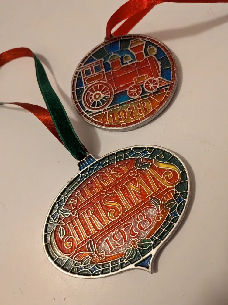Vintage 1978 Christmas Collectible Ornaments - Set of 2