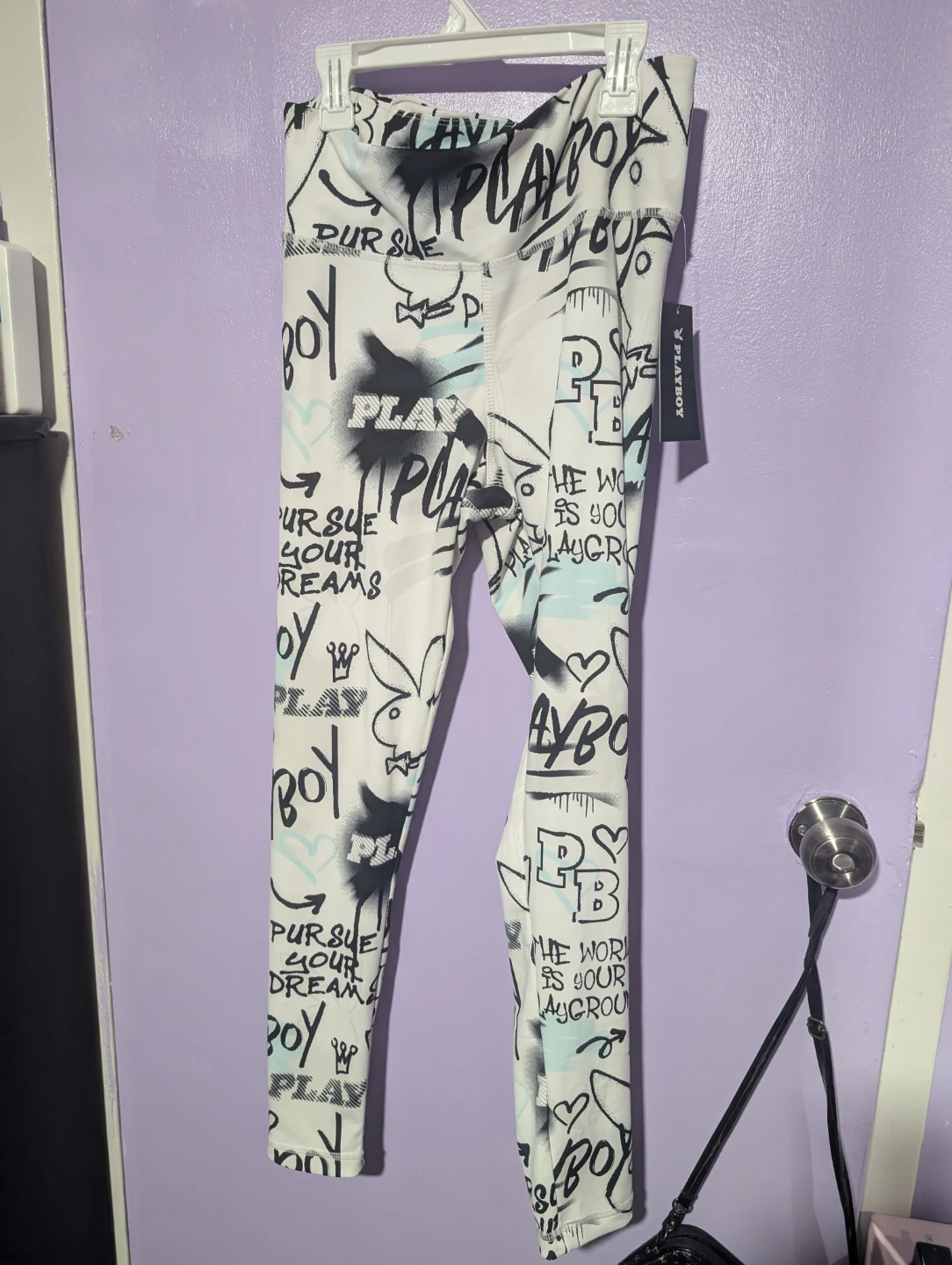 Playboy White graffiti Print Leggings - New with Tags!
