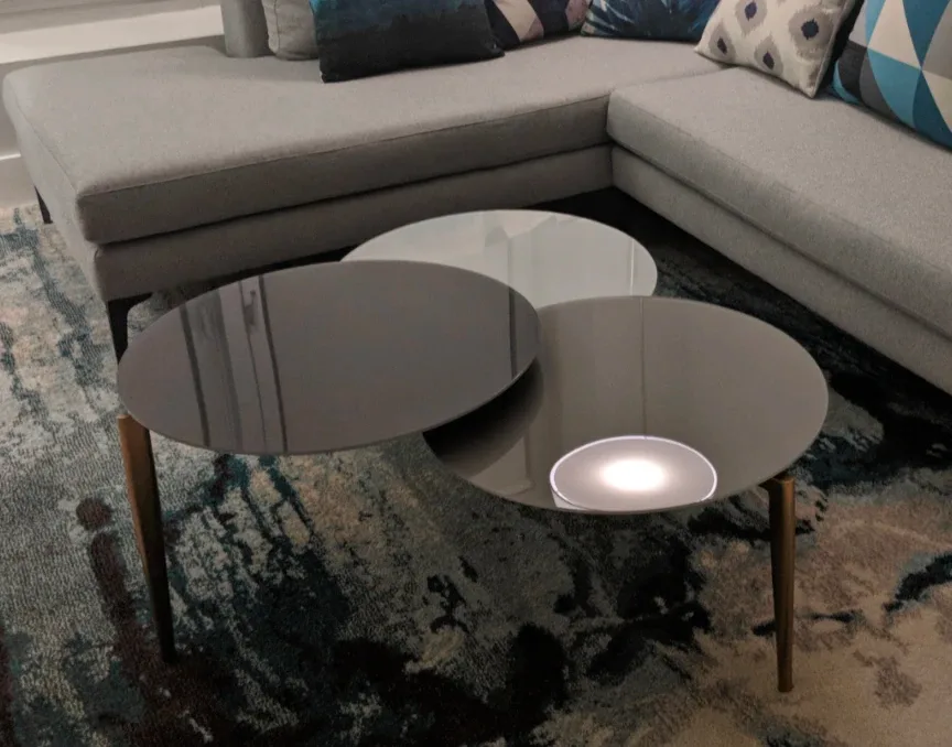 West Elm Modern Round Glass Coffee Table