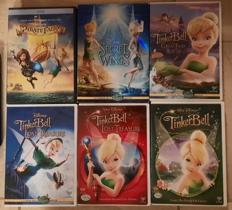 Disney Tinkerbell Fairies Movie DVDs (6)