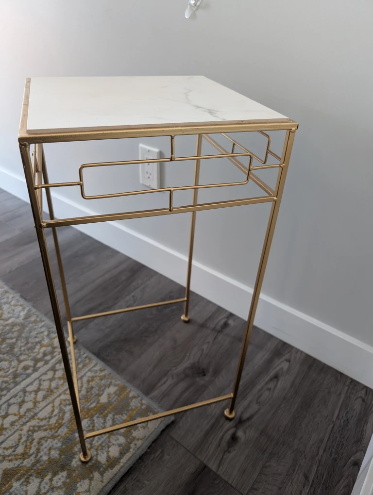 Gold & Marble Accent Table - photo 2