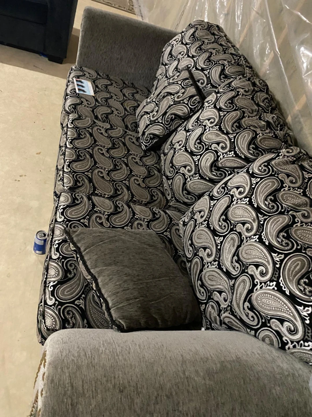Patterned Grey Sofa