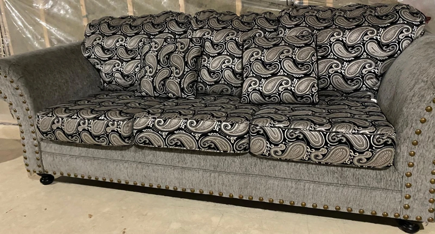 Patterned Grey Sofa - photo 2