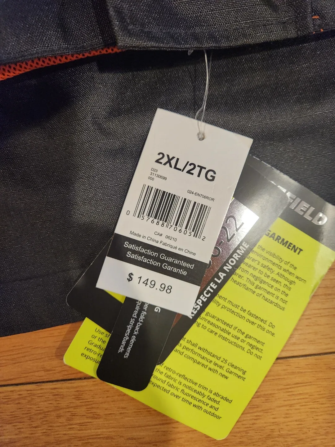 Men's 2XL High Visibility 3 in 1 work coat image indicator(3)