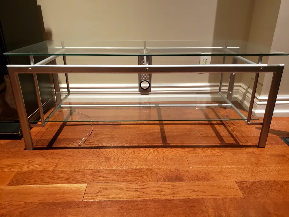 Glass and Metal TV Stand