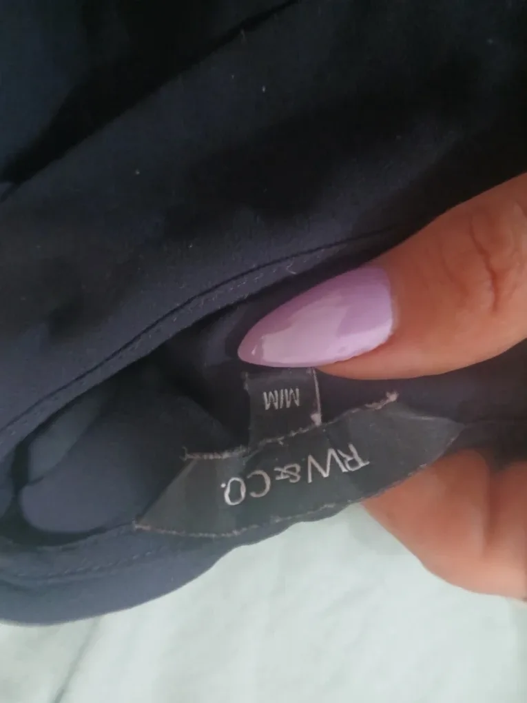 RW&CO. Navy Blue Bicycle Print Blouse - Size M image indicator(2)