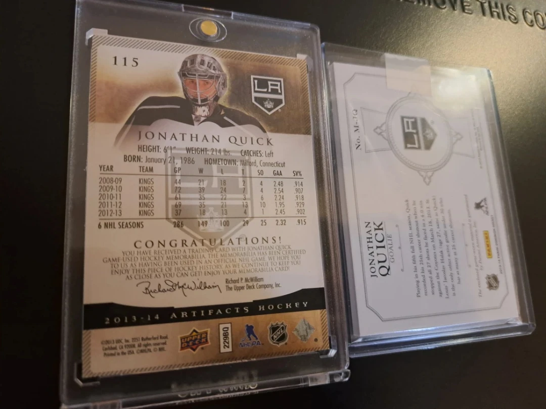 Jonathan Quick Hockey Cards - Artifacts & Mammoth - photo 5