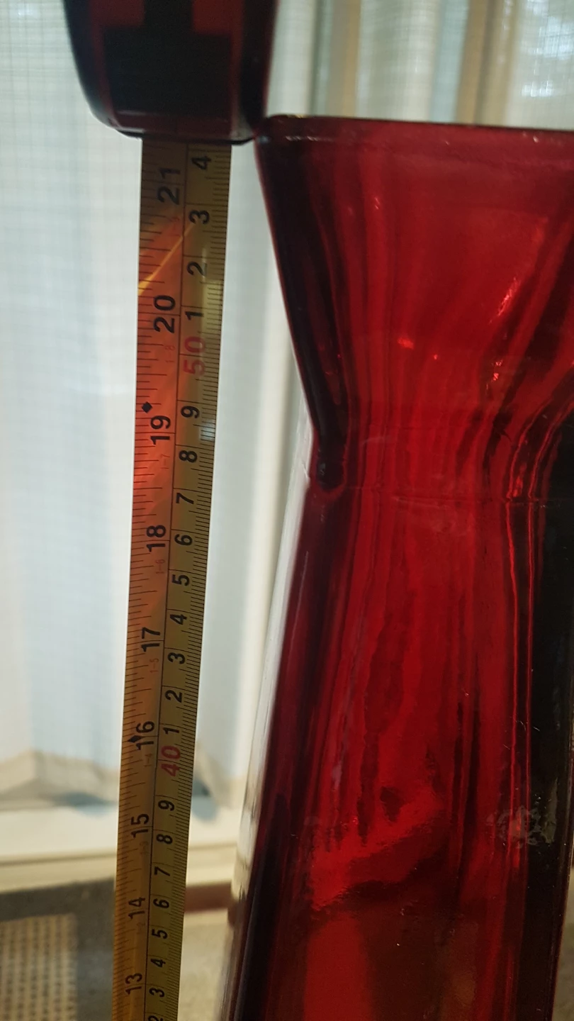 Red Glass Vase - 21" Tall - photo 5