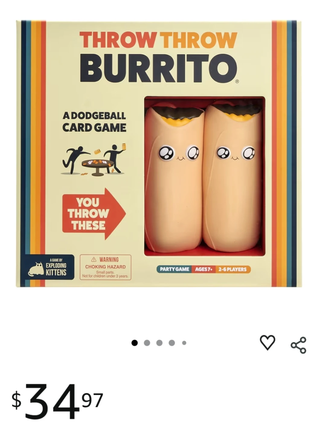 Throw Throw Burrito Card Game - Dodgeball Edition!