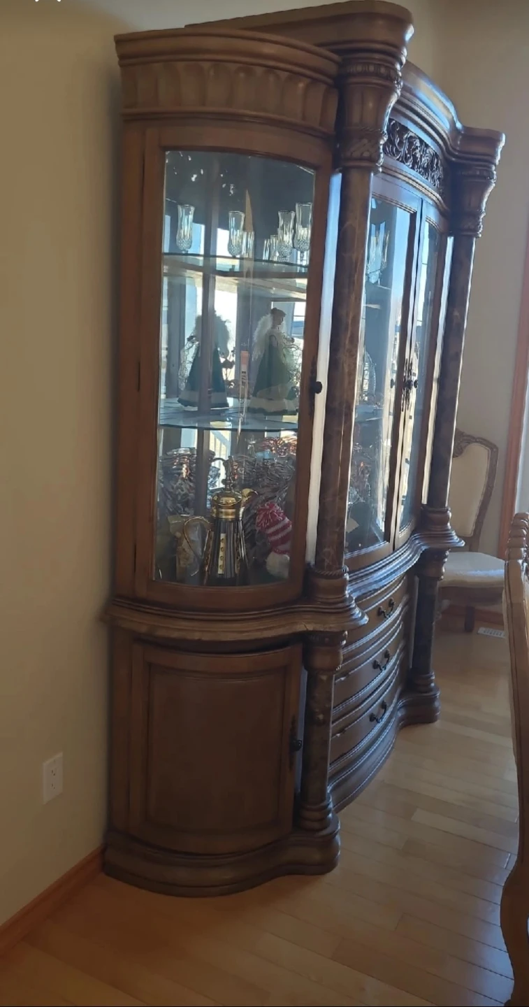 Ornate Wooden China Cabinet