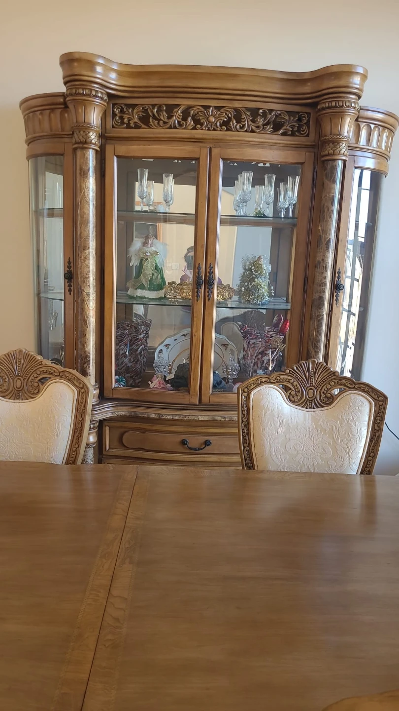 Ornate Wooden China Cabinet - photo 2