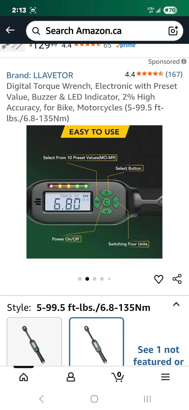Digital Torque Wrench,NEW, 135Nm image indicator(5)