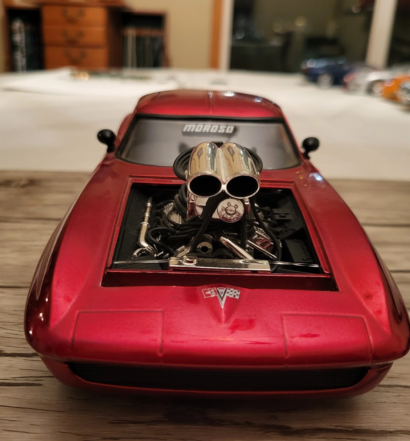 Red 1963 Corvette Moroso Diecast Model Car - photo 4