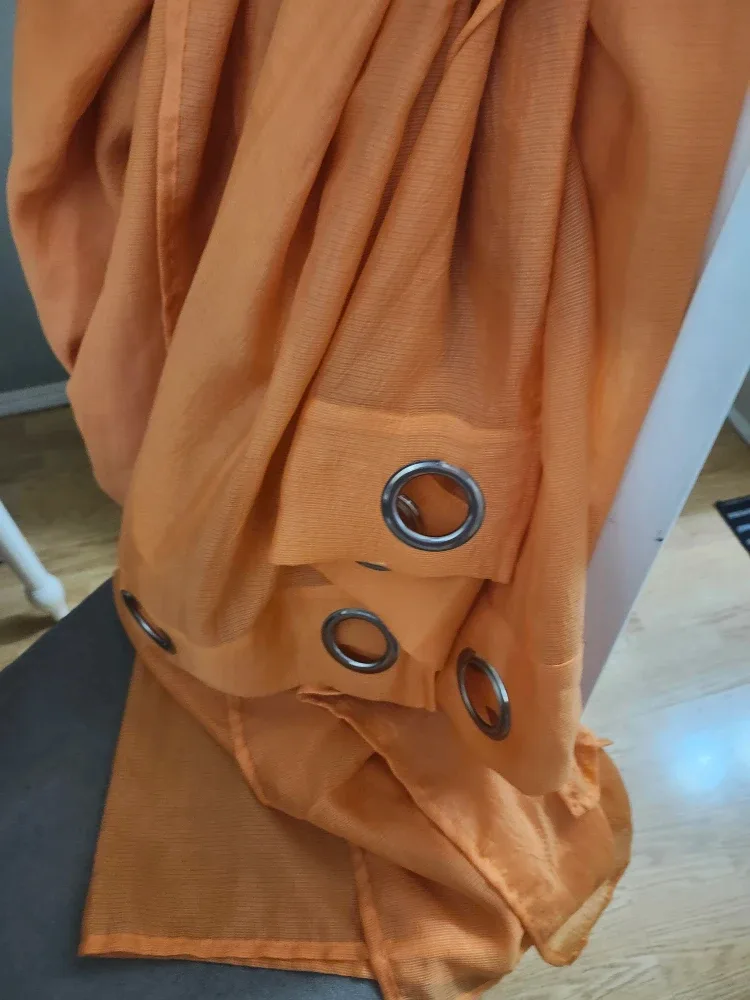 Orange Sheer Curtain Panels thumbnail