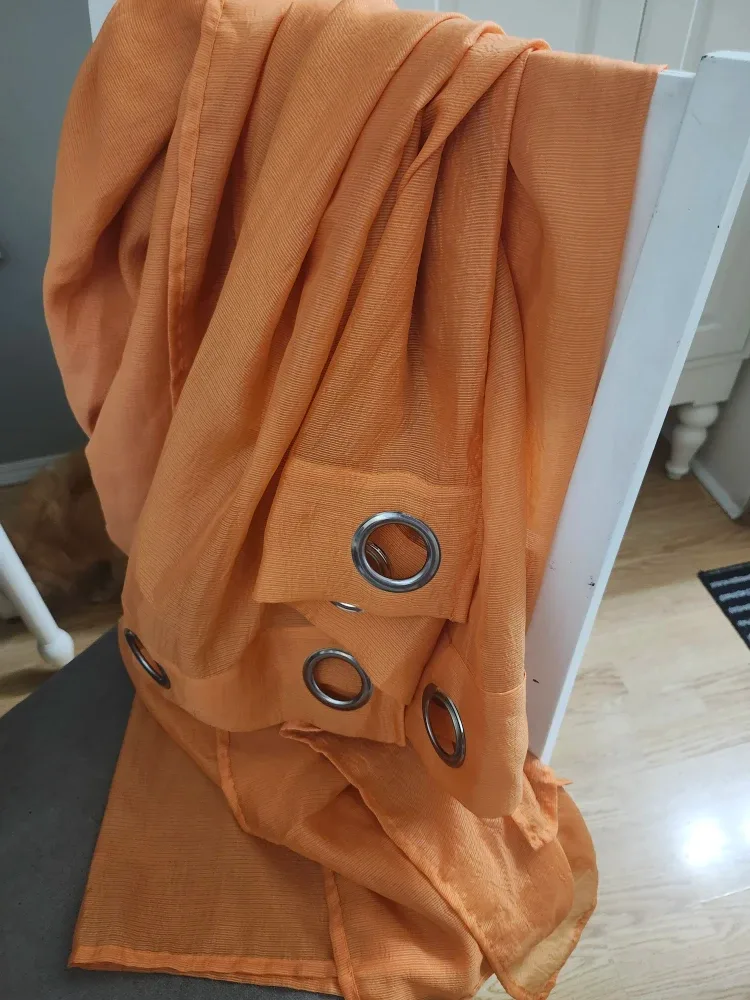 Orange Sheer Curtain Panels image indicator(2)