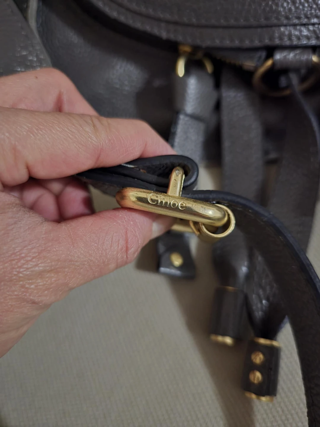 Chloé Marcie Grey Leather Crossbody Bag - photo 2