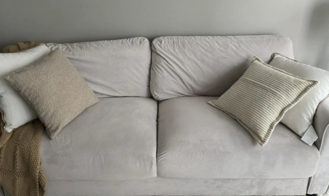 Wayfair Suede Beige Couch