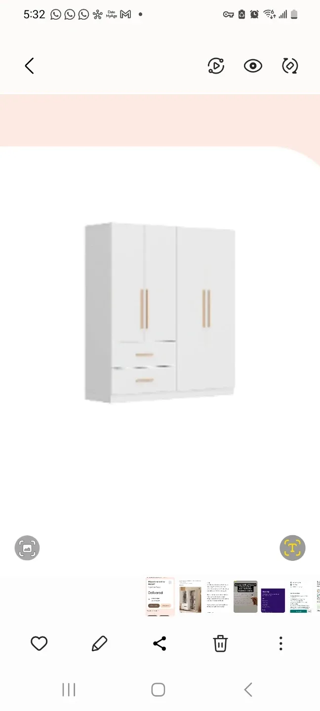 FAMAPY White 4-Door Wardrobe Armoire image indicator(2)