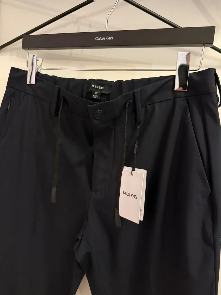 Reiss Split-Boggit Technical Trousers, Navy, Size 32 (New)