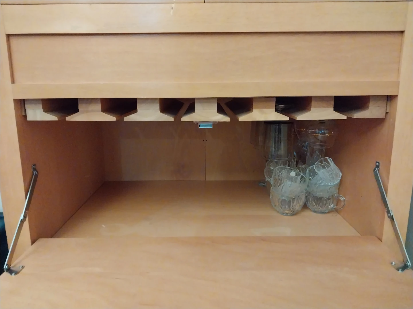 Wooden Bar Cabinet with Wine Rack available! Non-negotiable. - photo 5