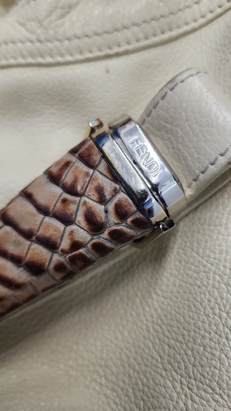 Fendi Cream Leather Handbag image indicator(8)