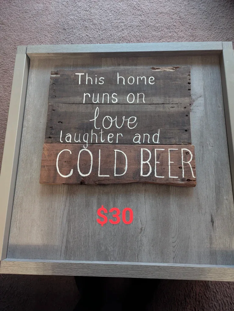 Rustic Home Decor Sign - Cold Beer