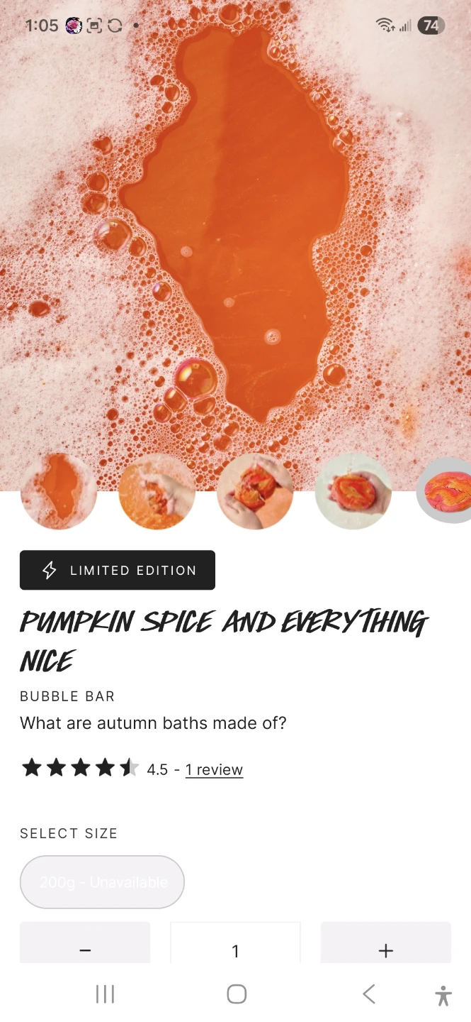 Lush Pumpkin Spice Bubble Bar - photo 3