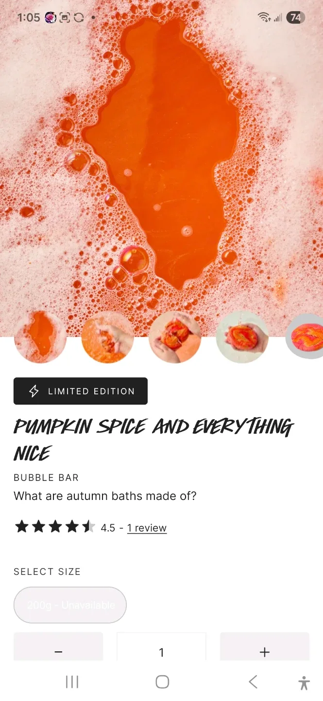 Lush Pumpkin Spice Bubble Bar image indicator(3)