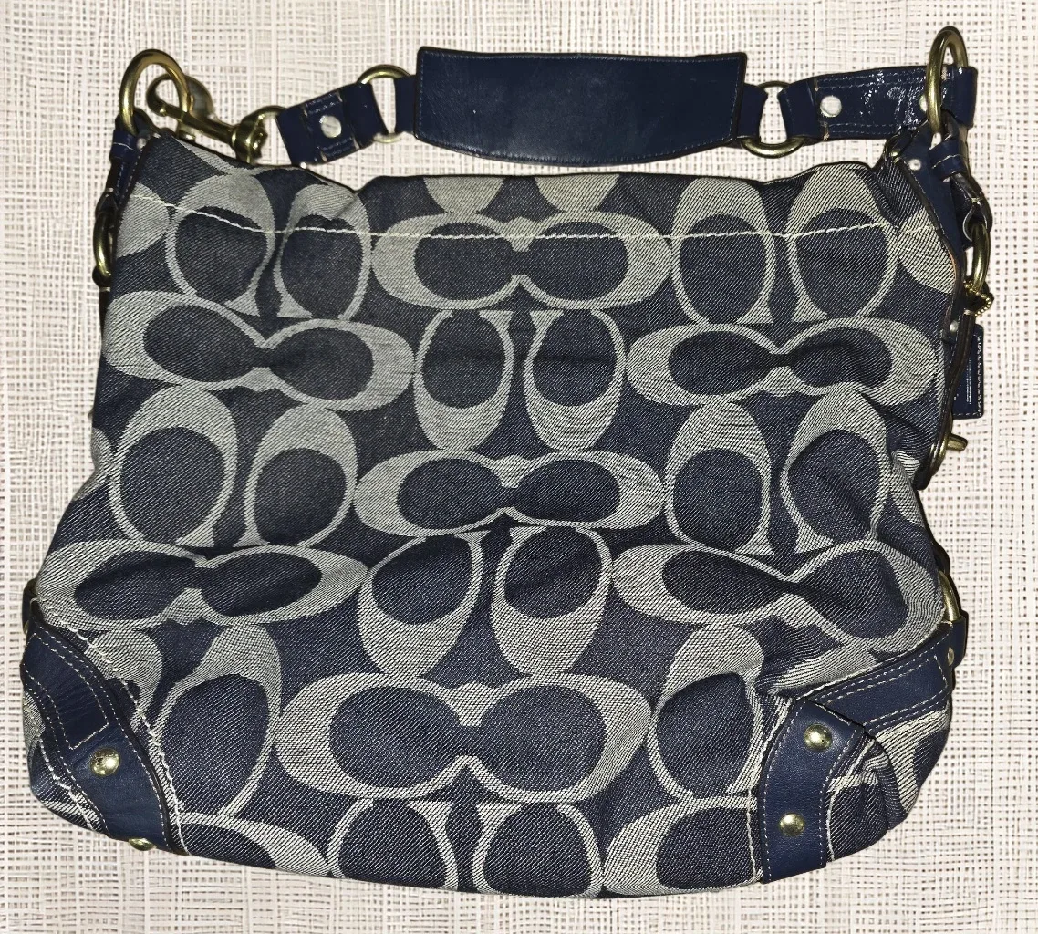 Coach Signature Denim Hobo Bag