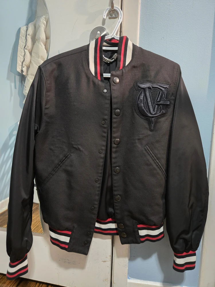 Givenchy Black Varsity Bomber Jacket - Size 44 - photo 2