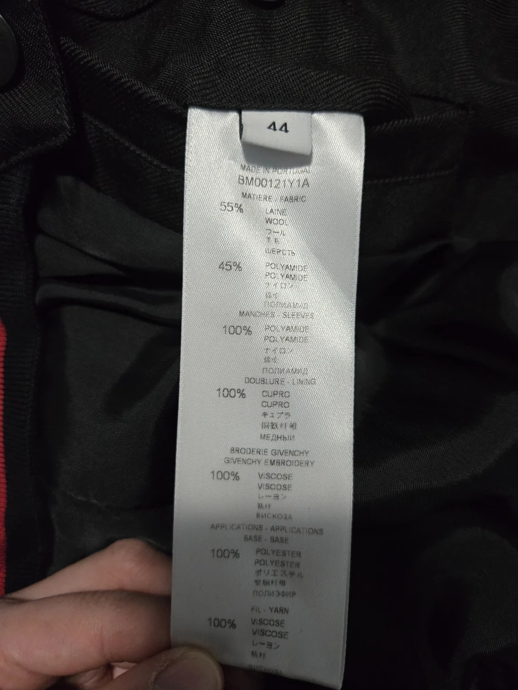 Givenchy Black Varsity Bomber Jacket - Size 44 - photo 3