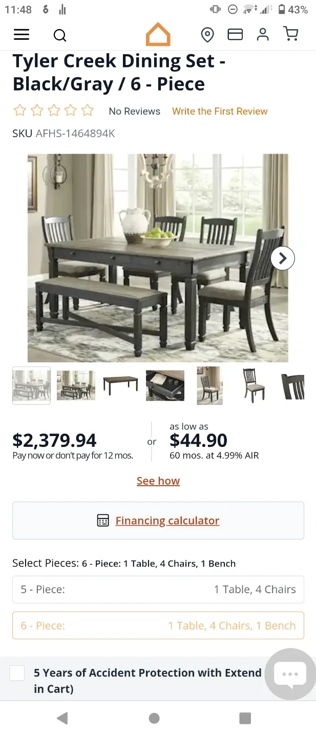 Unused Two Tone Dining Table image indicator(3)