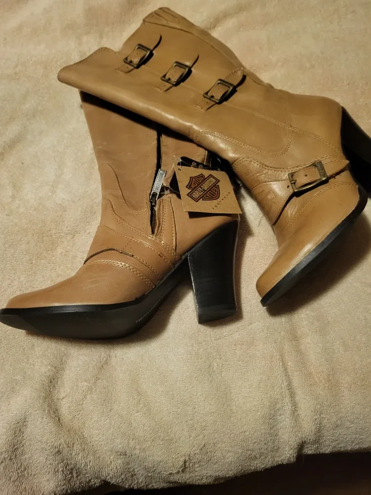 Harley Davidson Leather Heeled Boots