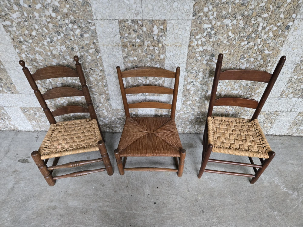 Set Of 3 Vintage Woven Rope Dining Chairs (Price Per Chair) - photo 5