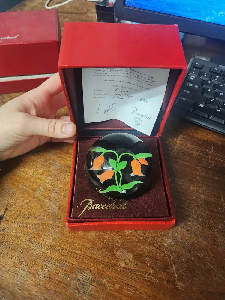 Baccarat Crystal Paperweight with Box