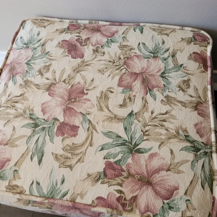 Old Cushion Top Foot Stool 10" tall 21" x 19" image indicator(4)