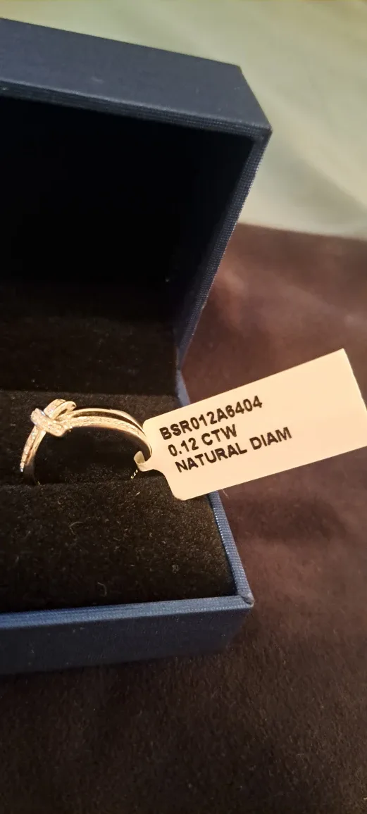 925 Sterlin silver  with Natural Diamond Ring 0.12 CTW size 5 image indicator(3)