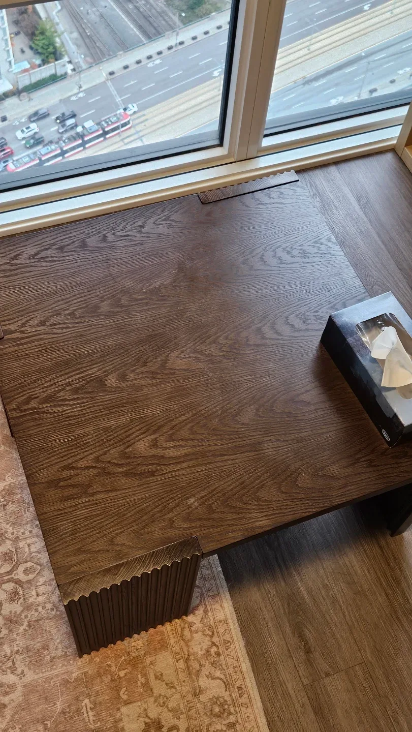 Brown Wooden coffee table/desk image indicator(4)