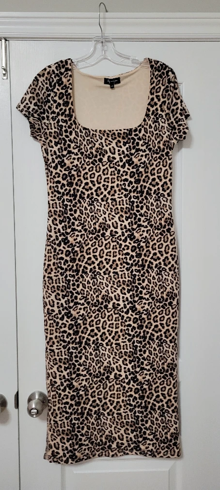 Lily Morgan Leopard Print Dress - Size L