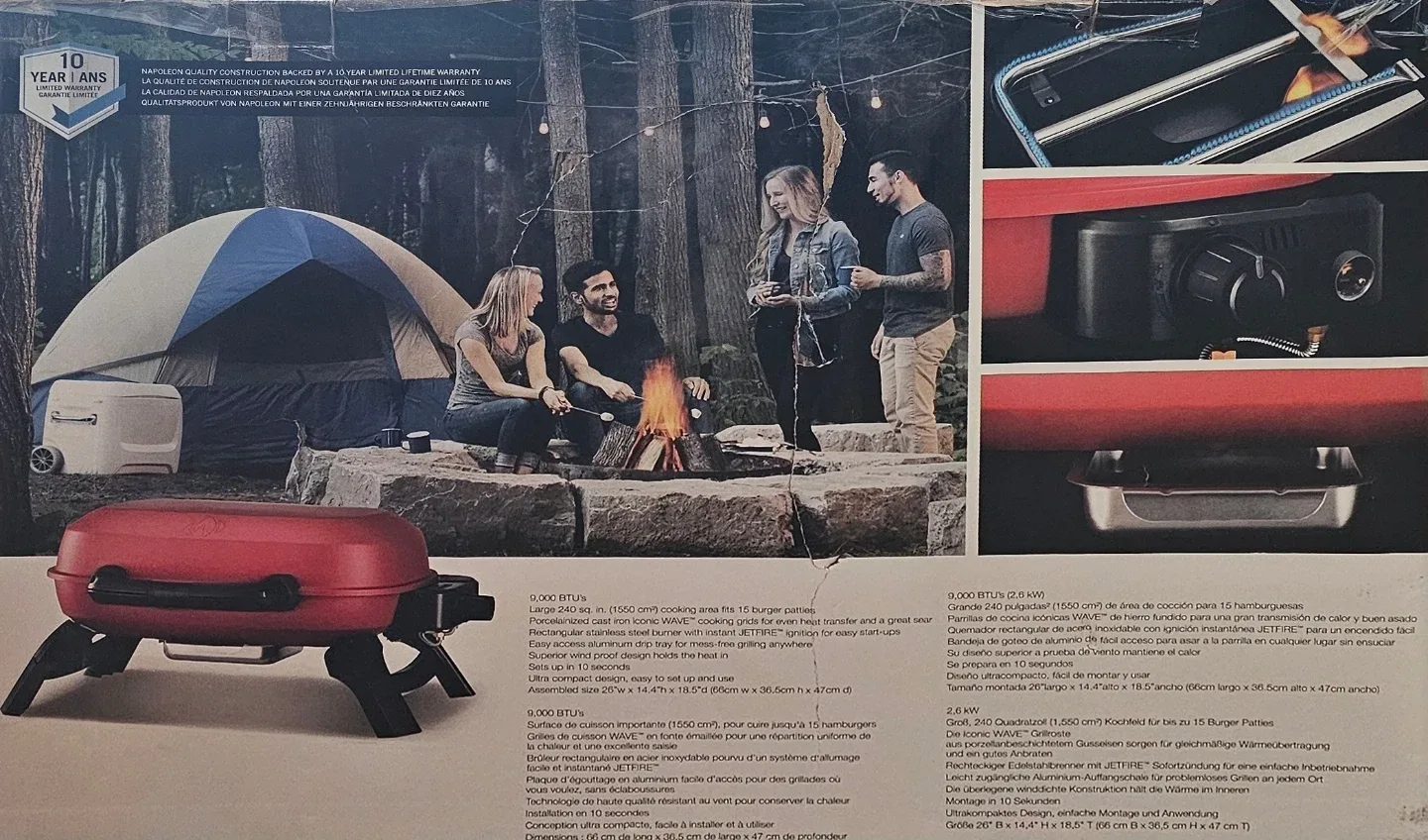 Napoleon TravelQ TQ240-RD Portable Gas Grill - Red image indicator(3)