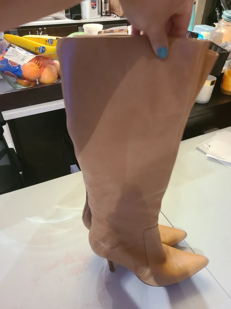 Michael kors Tan Leather Knee-High Heel Boots image indicator(4)