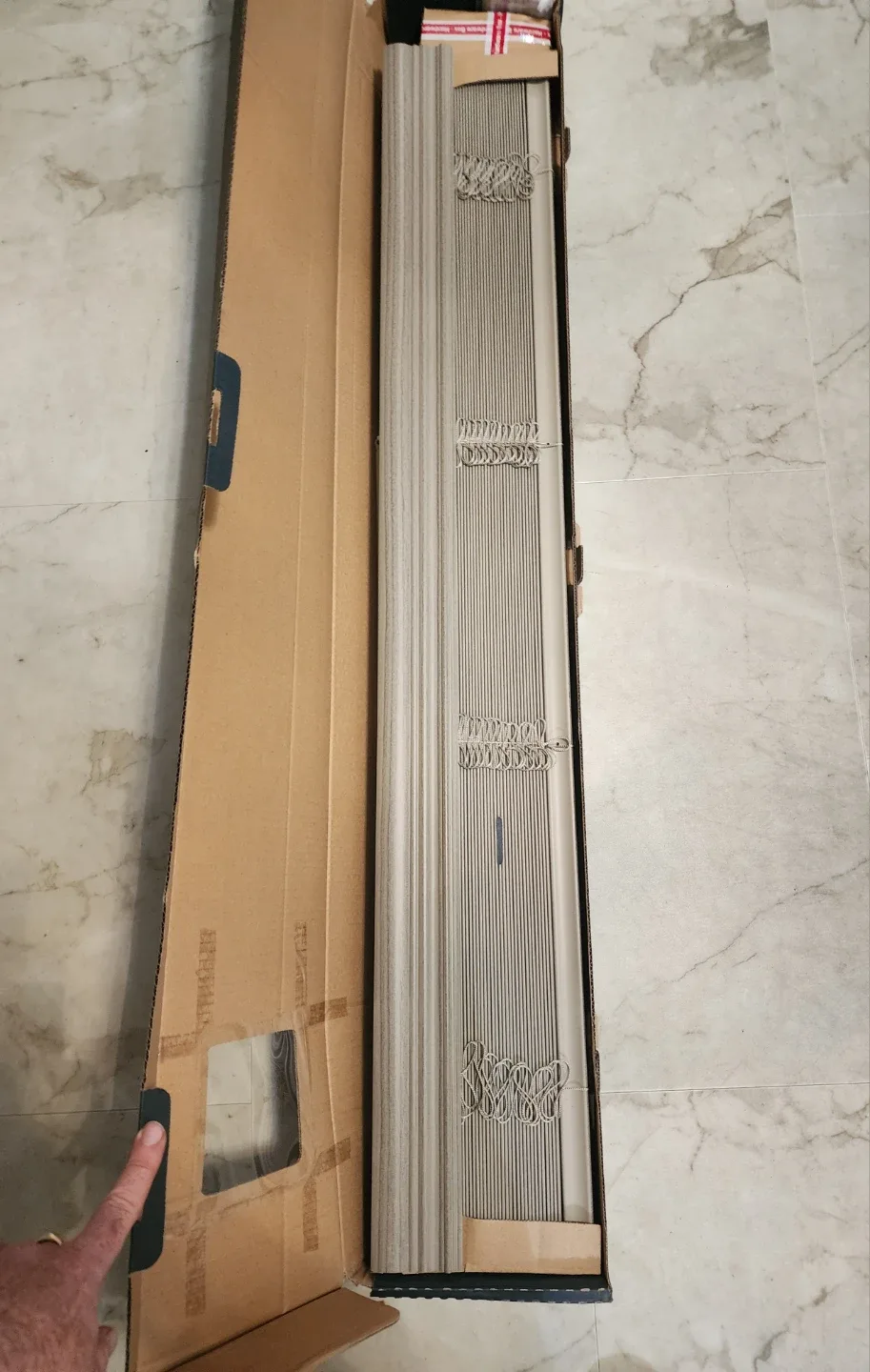 🆕️Driftwood Gray Cordless Premium Faux Wood blinds image indicator(6)