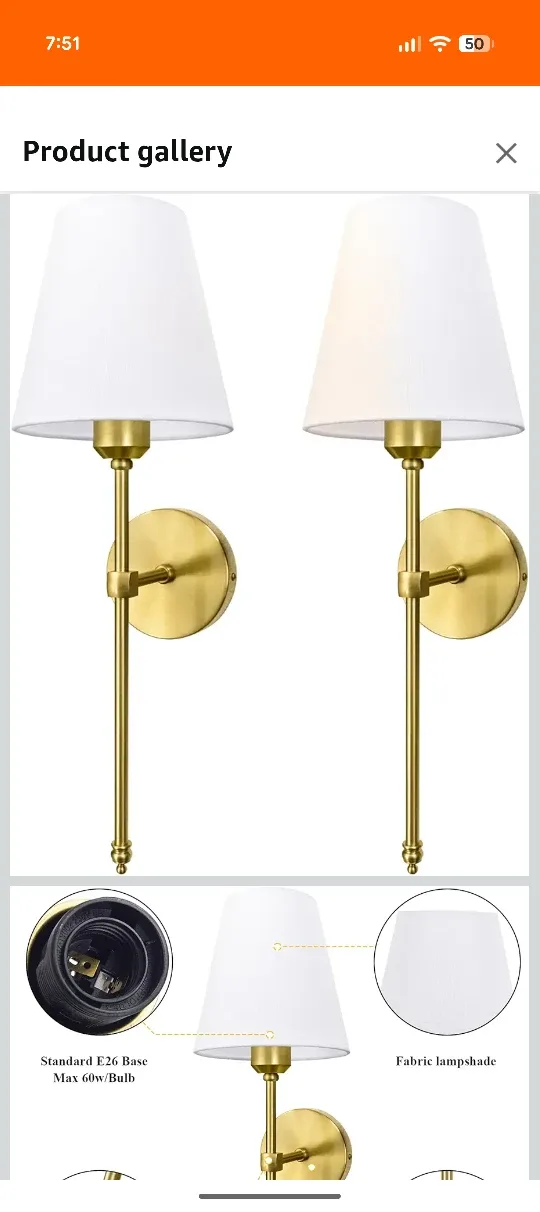 Wall Sconces Set of 2