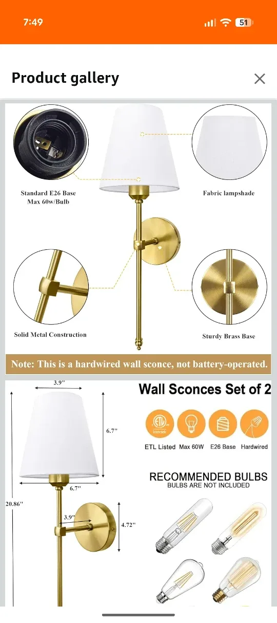 Wall Sconces Set of 2 image indicator(2)