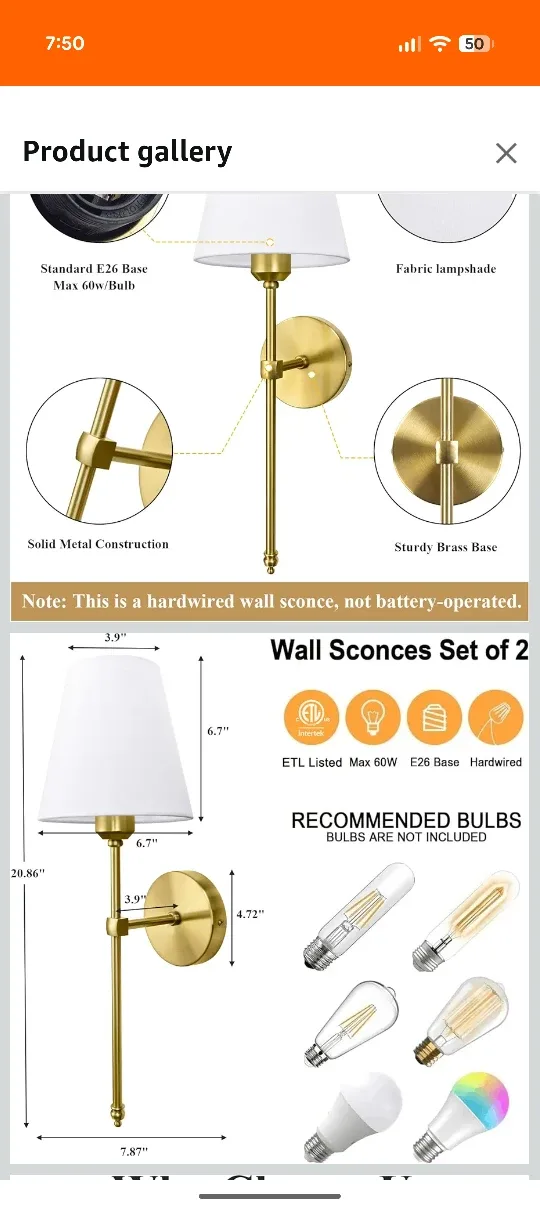 Wall Sconces Set of 2 image indicator(3)